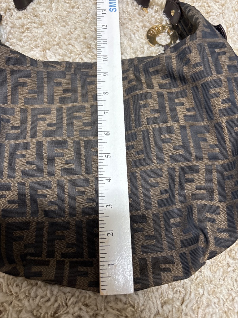 Fendi Brown and Black FF Logo Hobo Bag - Picture 11 of 12